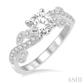 1/4 Ctw Diamond Semi-Mount Engagement Ring in 14K White Gold
