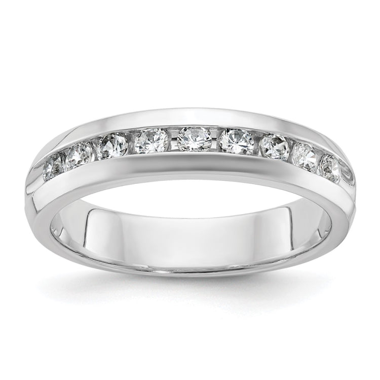 IBGoodman 14k White Gold 1/2 carat Lab Grown Diamond VS/SI+ G+ Nine Stone Complete Polished Men's Ring