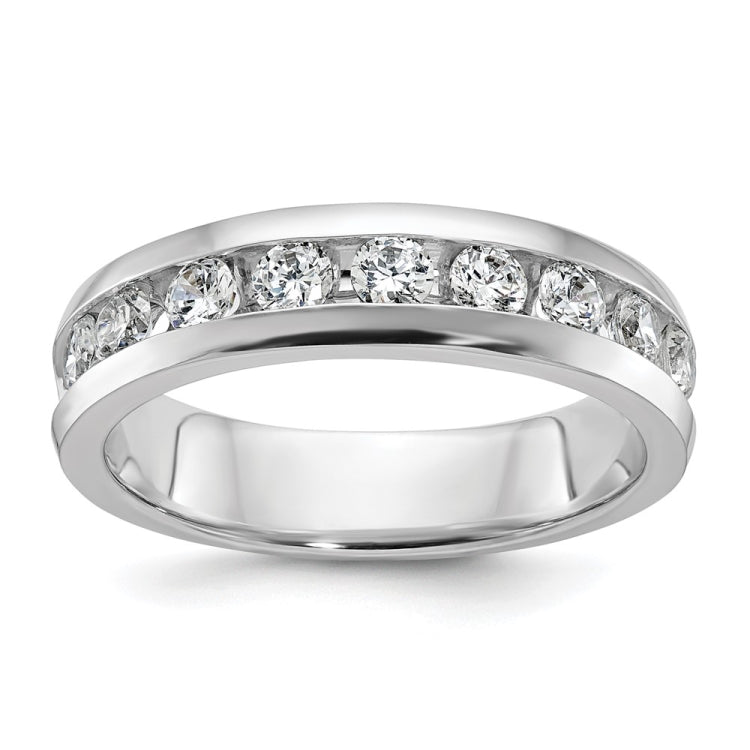 IBGoodman 14k White Gold 1 carat Lab Grown Diamond VS/SI+ G+ Nine Stone Complete Polished Men's Ring