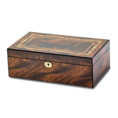 Luxury Giftware by Jere Tiger Wood Veneer High Gloss Finish Multi Use Locking Collector Box