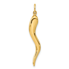 14k Large 3-D Italian Horn Charm