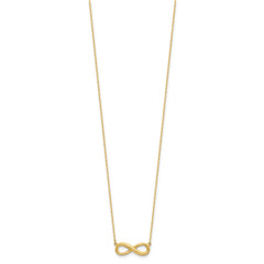 14k Polished Infinity Symbol 16.5 inch Necklace Plus 1 inch Extender
