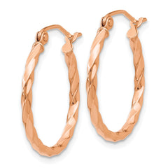 14k Rose Gold Twisted Hoop Earrings