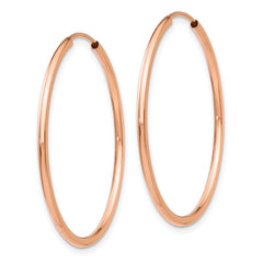 14k Rose Gold 1.5x30mm Polished Endless Tube Hoop Earrings