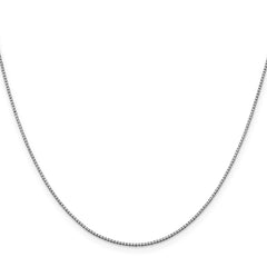 14K White Gold 20 inch .95mm Box with Lobster Clasp Chain