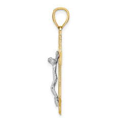 14k Two-tone Mariners Crucifix Pendant