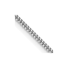 14K White Gold 20 inch 1.4mm Curb  with Spring Ring Clasp Pendant Chain
