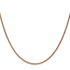 14K Rose Gold 18 inch 1.7mm Diamond-cut Spiga with Lobster Clasp Chain