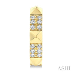 1/4 Ctw Round Cut Diamond Pyramid Huggie Earrings in 10K Yellow Gold