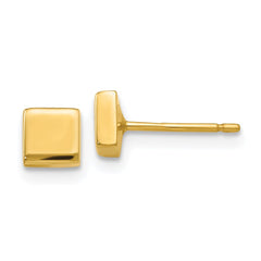 14k Polished 4.5mm Square Post Earrings