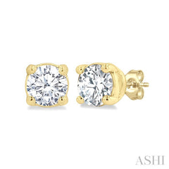 1/4 Ctw Round Cut Diamond Stud Earrings in 14K Yellow Gold