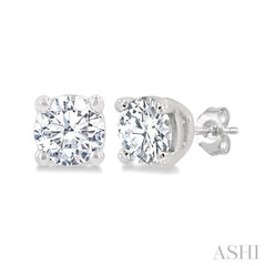 3/8 Ctw Round Cut Diamond Stud Earrings in 14K White Gold