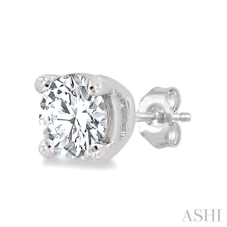 3/8 Ctw Round Cut Diamond Stud Earrings in 14K White Gold