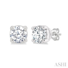 1/4 Ctw Round Cut Diamond Stud Earrings in 14K White Gold