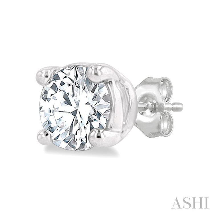1/4 Ctw Round Cut Diamond Stud Earrings in 14K White Gold