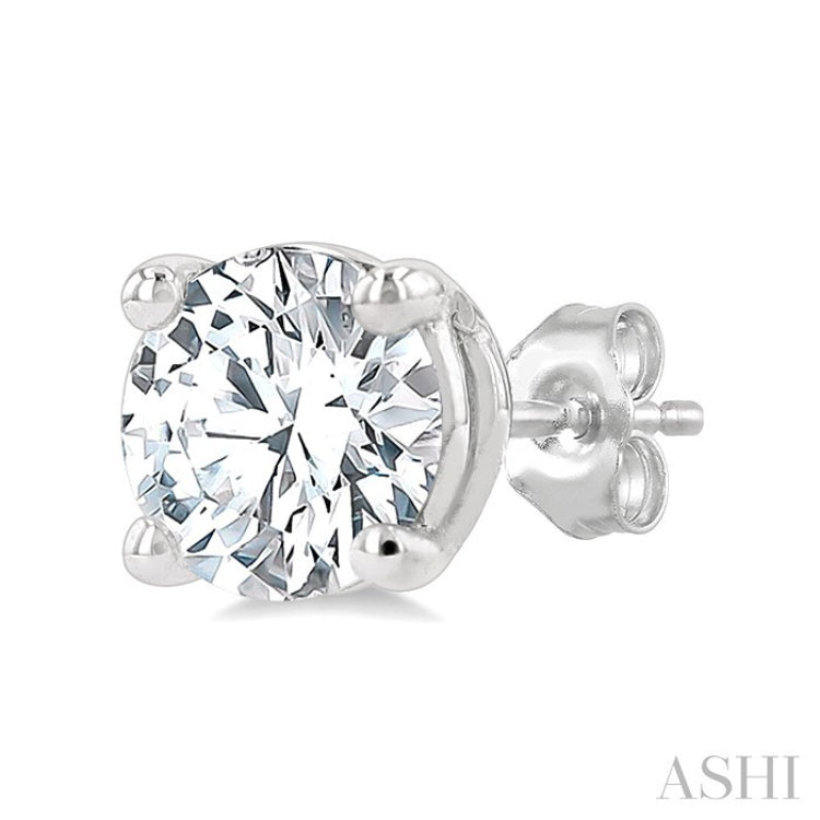 1 1/4 Ctw Round Cut Diamond Stud Earrings in 14K White Gold