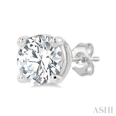 1 1/4 Ctw Round Cut Diamond Stud Earrings in 14K White Gold