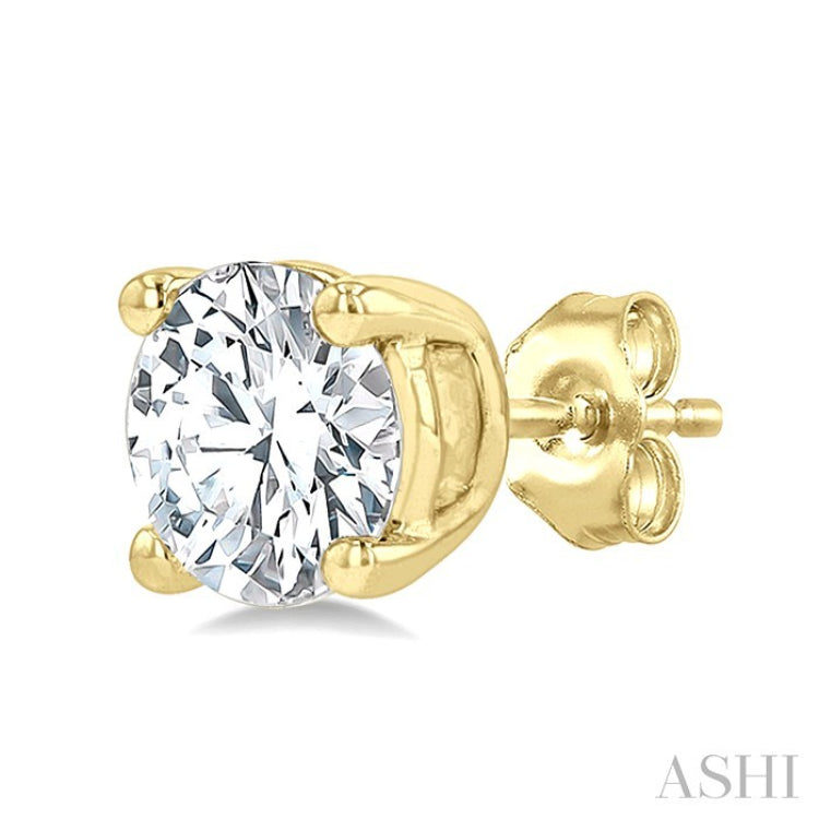 1 Ctw Round Cut Diamond Stud Earrings in 14K Yellow Gold