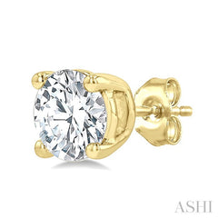 1 Ctw Round Cut Diamond Stud Earrings in 14K Yellow Gold