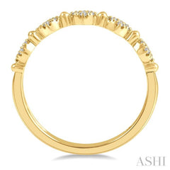 1/10 Ctw Marquise Mount and Ball Link Round Cut Diamond Stack Band in 14K Yellow Gold